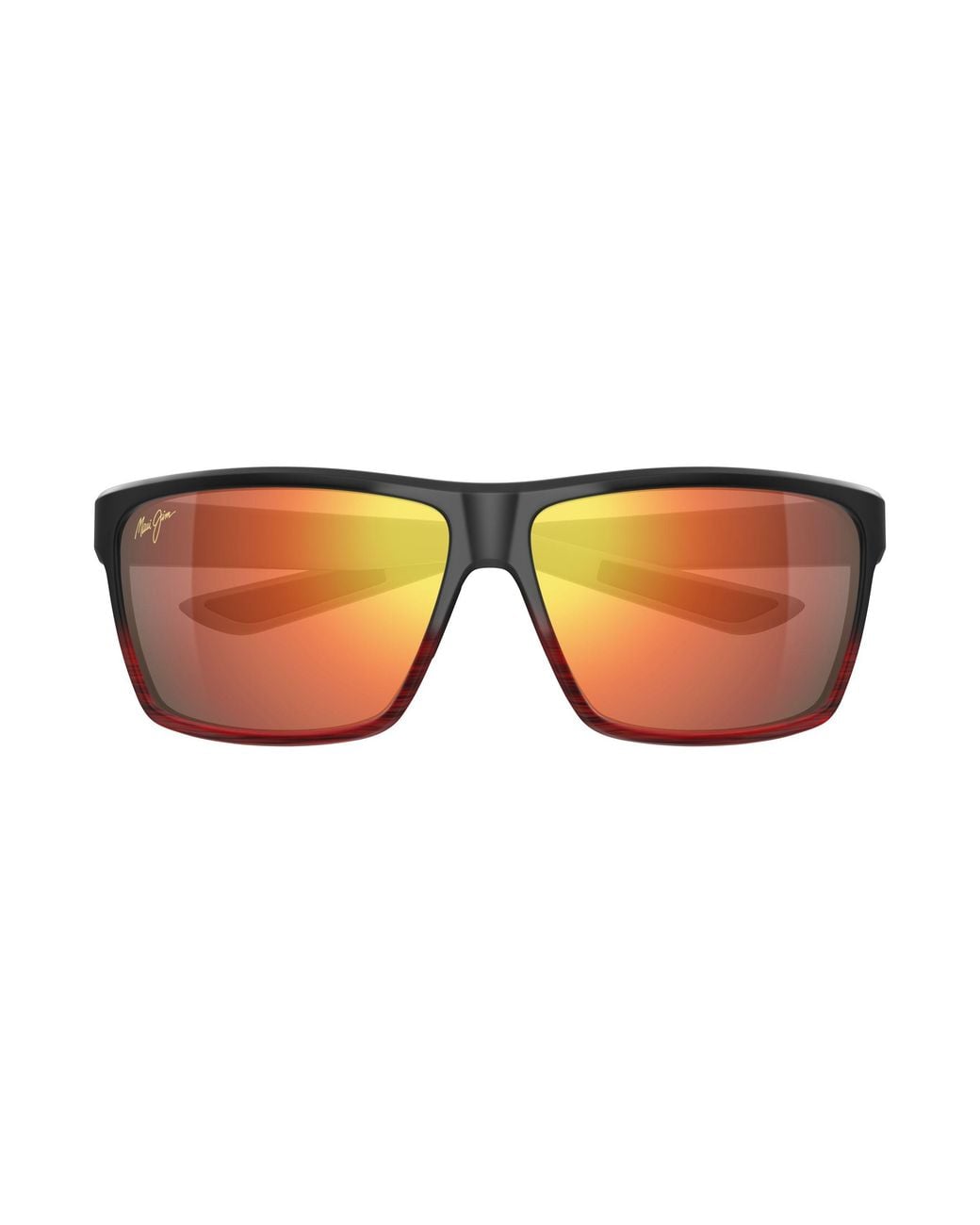 Maui Jim Black Mj0839S 003 Occhiali Da Sole Iniettato Rosso Squadrata