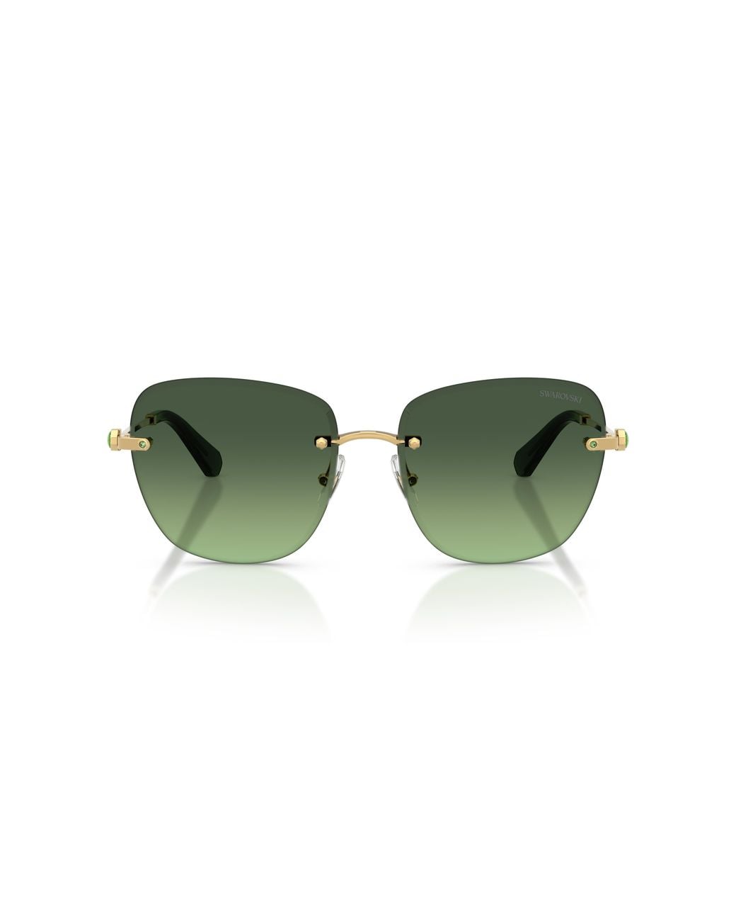 Swarovski Green Sk7043 40172A Sunglasses Metal Squared Normal Nuanced