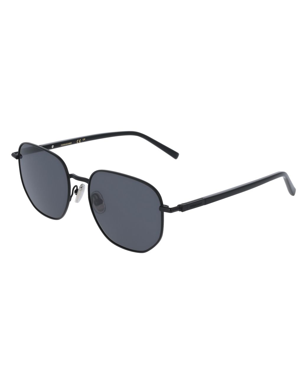 Ferragamo Black Sf328S 002 Sunglasses Metal Squared Normal for men