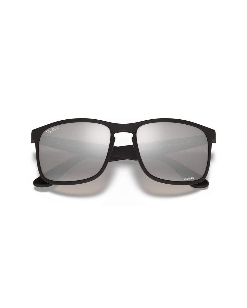 Ray-Ban Black Rb4264 Polarized+ Lenses Sunglasses Frame Silver Lenses Polarized for men