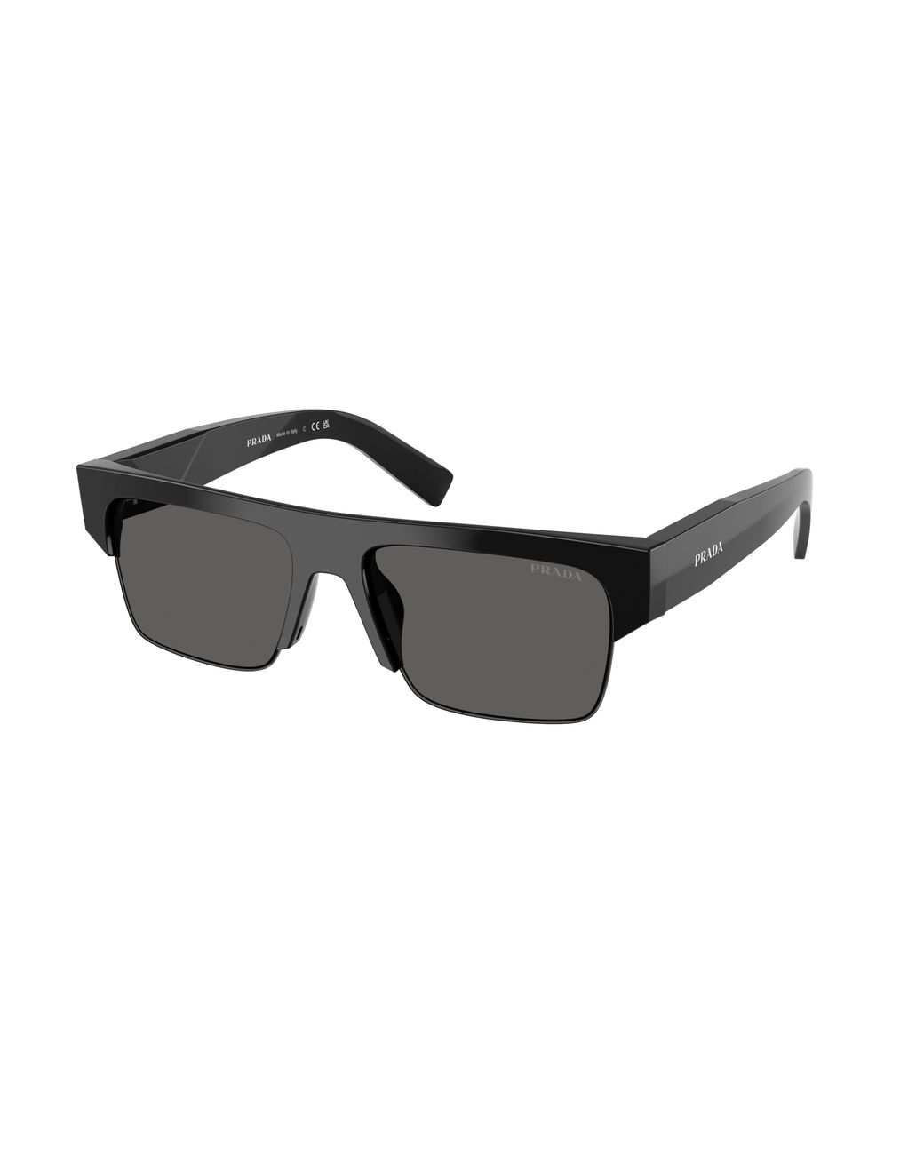 Prada Black Pr D12Su 16K20Z Sunglasses Squared Normal for men