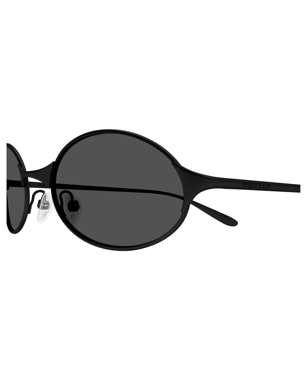 McQueen Black Am0589S 001 Occhiali Da Sole Metallo Grigio Rotonda