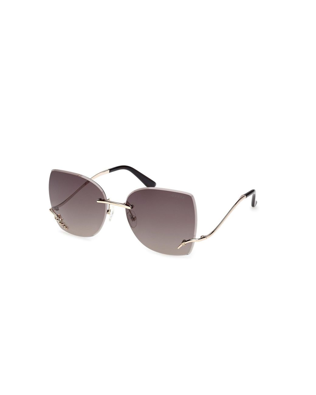 Guess Black Gu00269 32F Sunglasses Metal Squared Normal