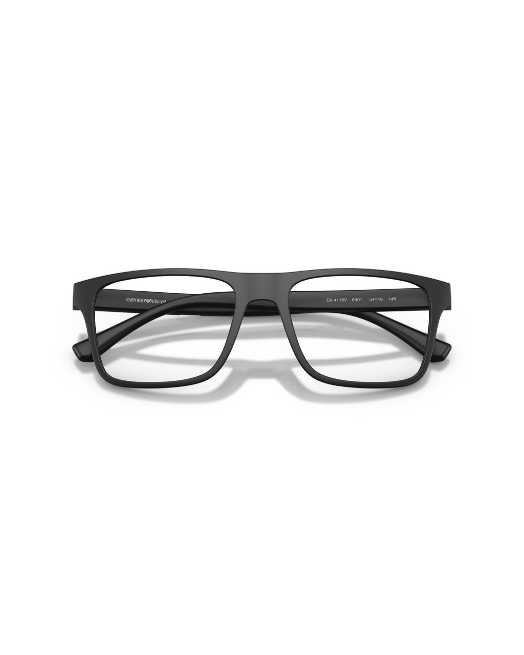 Emporio Armani Black Ea4115V 5801 Optical Frames Injected Transparent Squared Normal for men
