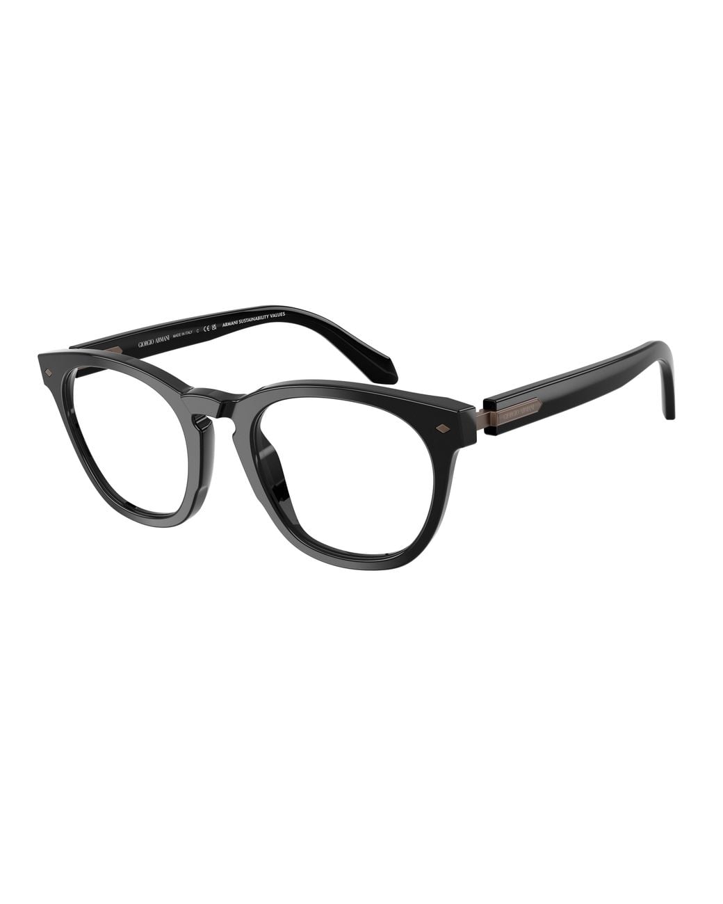 Giorgio Armani Black Ar7284 5875 Optical Frames Acetate Round Normal for men