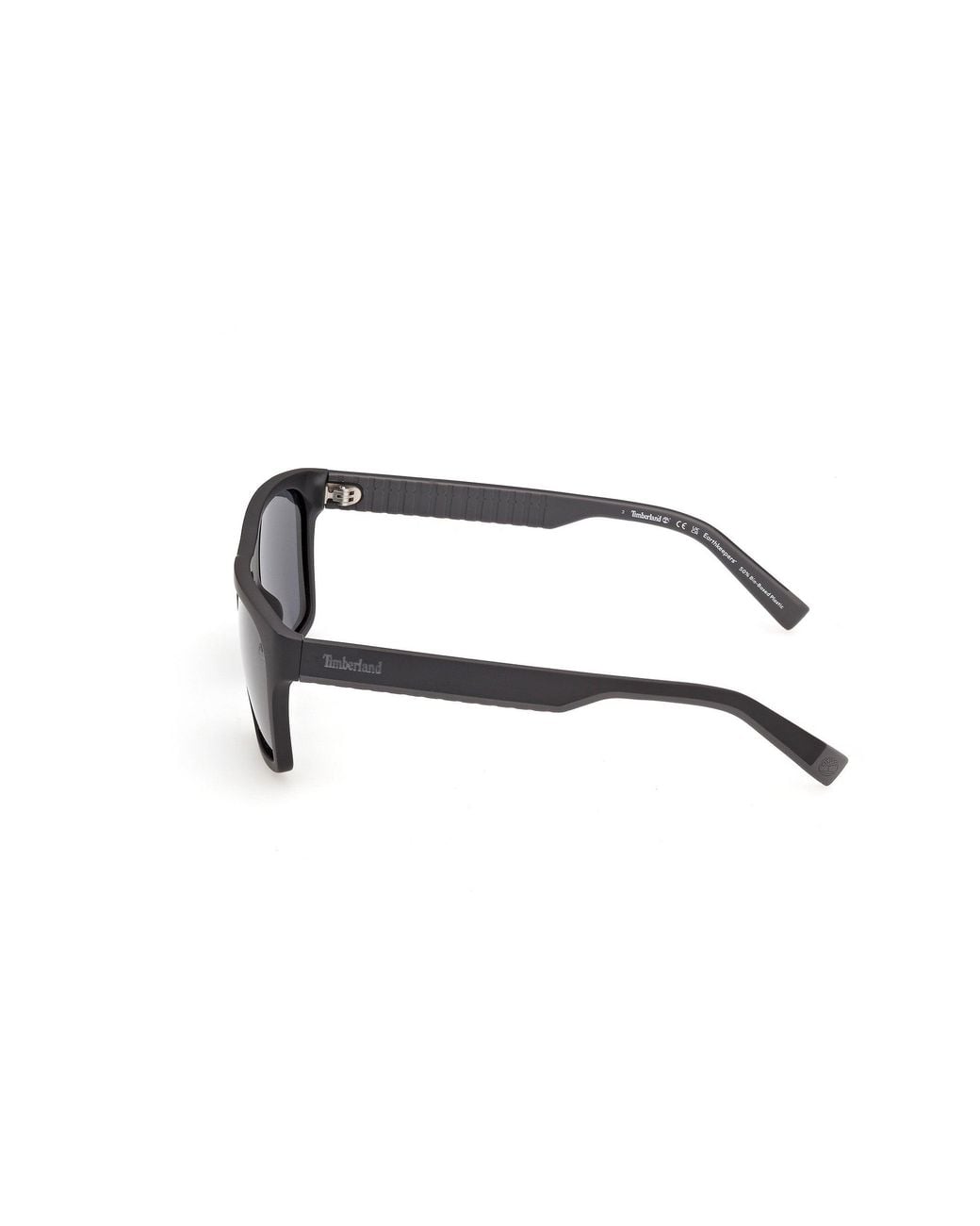 Timberland Black Tb00095 02D Sunglasses Injected Smoke Squared Polarized for men