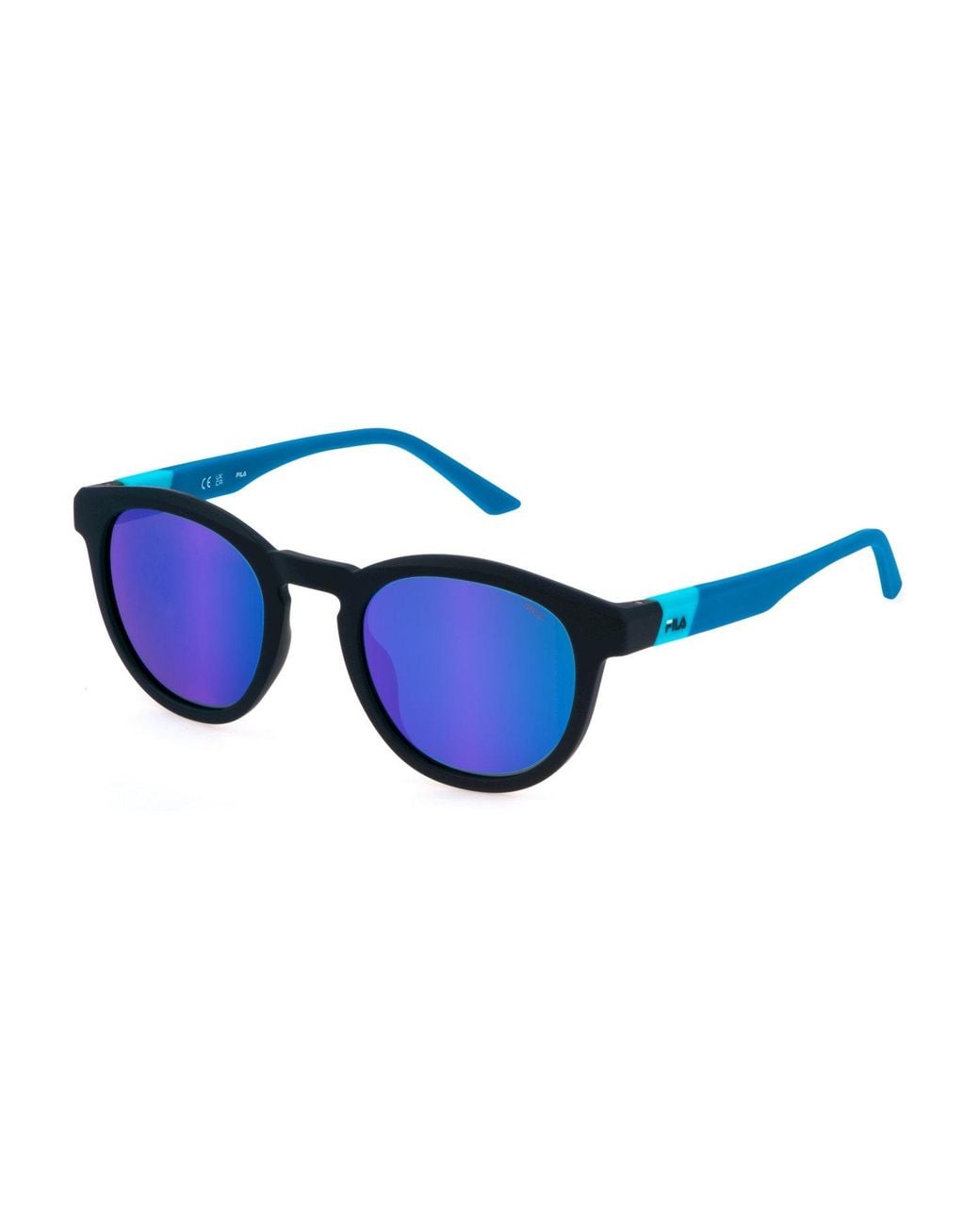 Fila Black Sfi521 J99P Sunglasses Injected Round Mirror for men