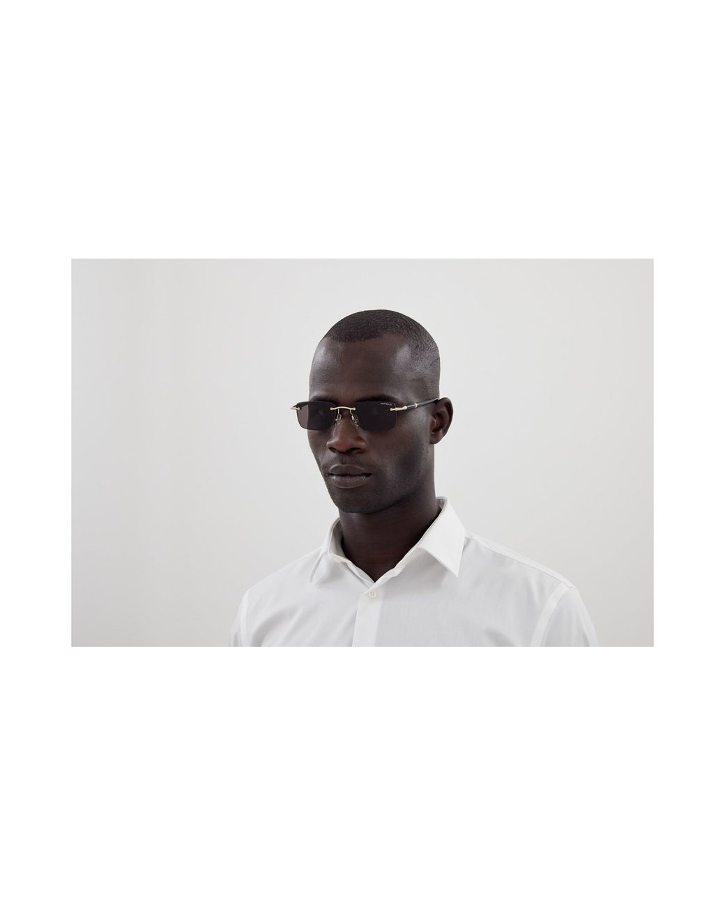 Montblanc Black Mb0344S 001 Sunglasses Metal Squared for men