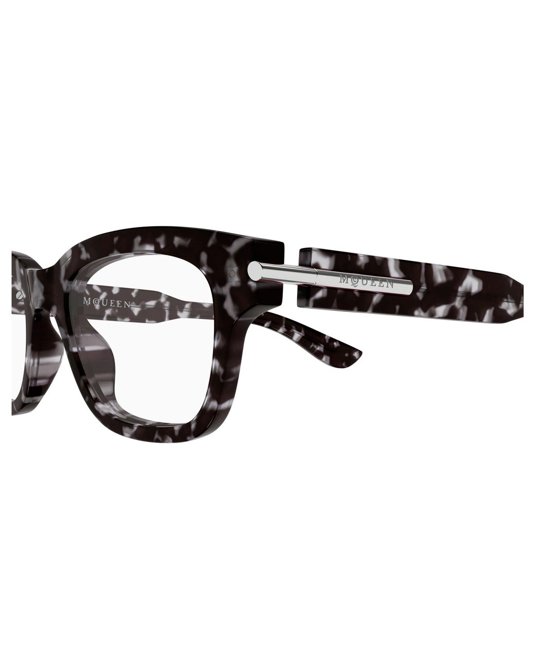 McQueen Black Am0497O 006 Optical Frames Acetate Transparent Squared