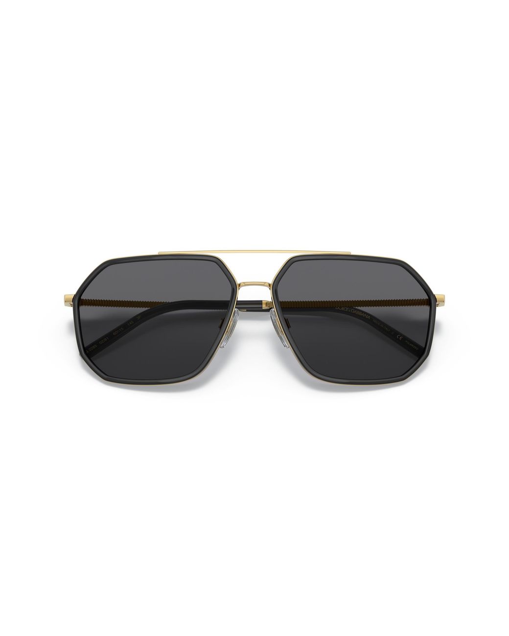 Dolce & Gabbana Black Dg2285 02/81 Sunglasses Metal Pilot Polarized for men