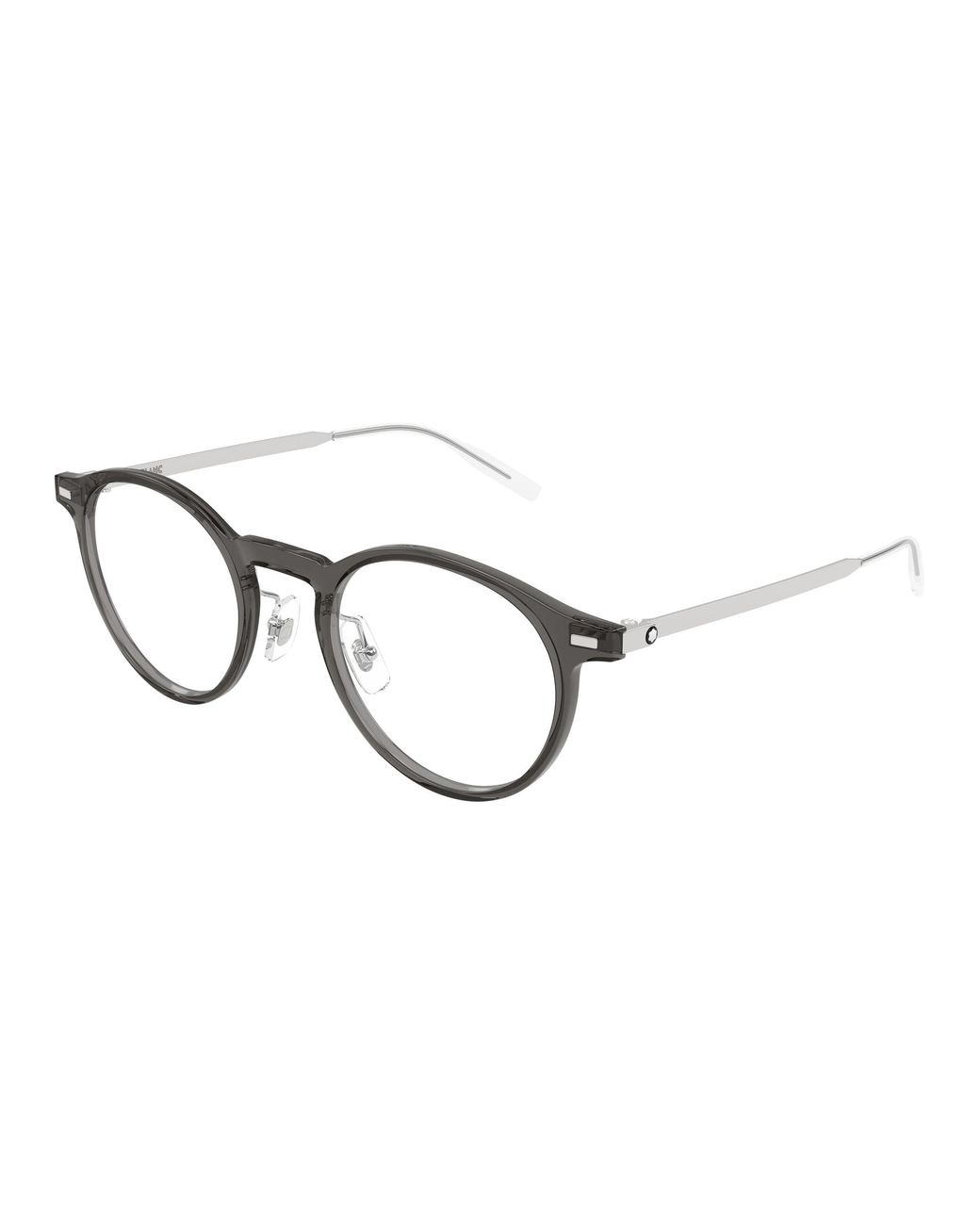 Montblanc Black Mb0426O 004 Optical Frames Injected Transparent Round for men