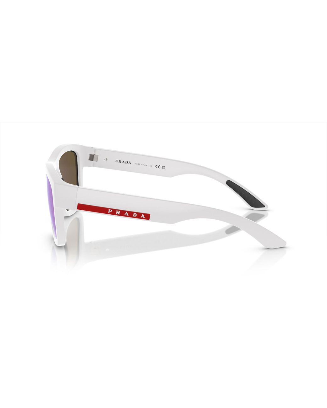Prada Linea Rossa Black Ps 01Zs Twk08R Sunglasses Nylon Pillow Mirrored for men