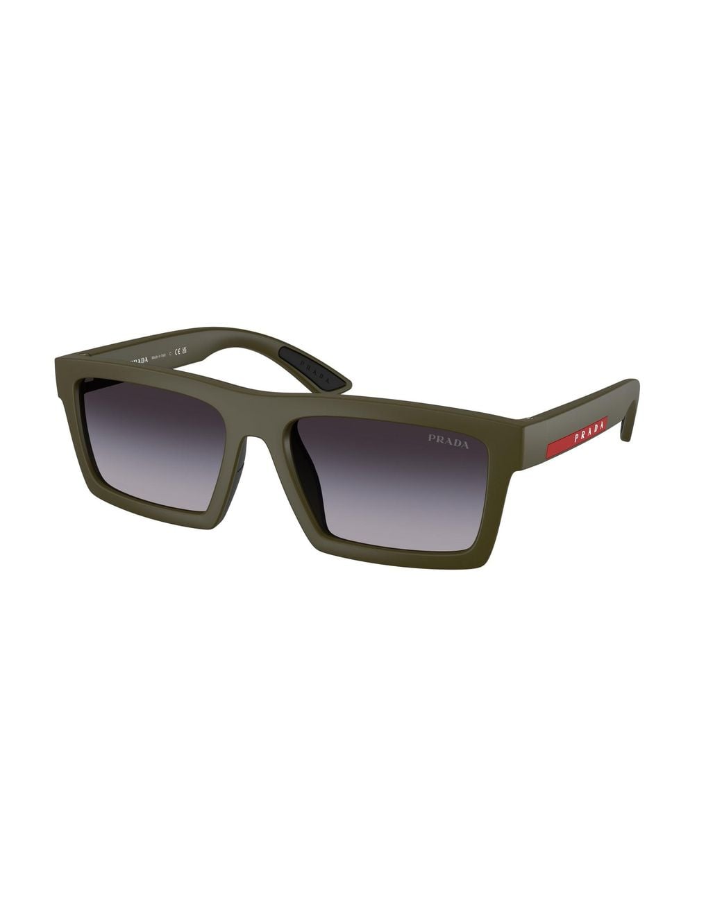 Prada Linea Rossa Black Ps A07S 15X09U Sunglasses Injected Squared Normal Shaded for men