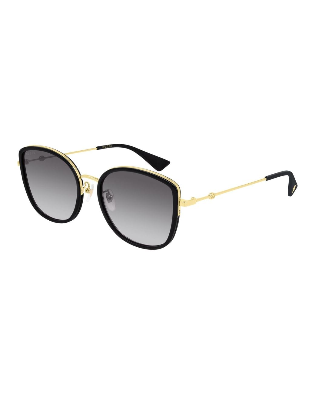 Gucci Black Gg0606Sk 001 Sunglasses Metal Squared Normal Shaded