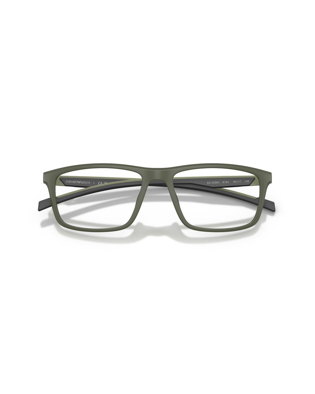 Emporio Armani Black Ea3286U 6184 Optical Frames Injected Transparent Squared Normal for men