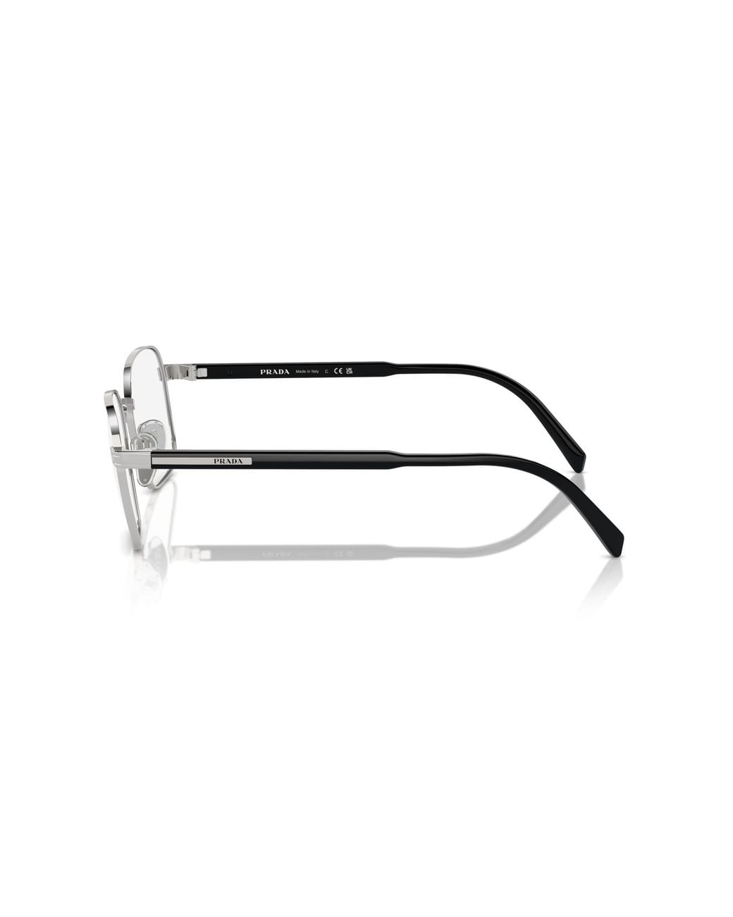 Prada Black Pr A55V 1Bc1O1 Optical Frames Metal Squared Normal for men