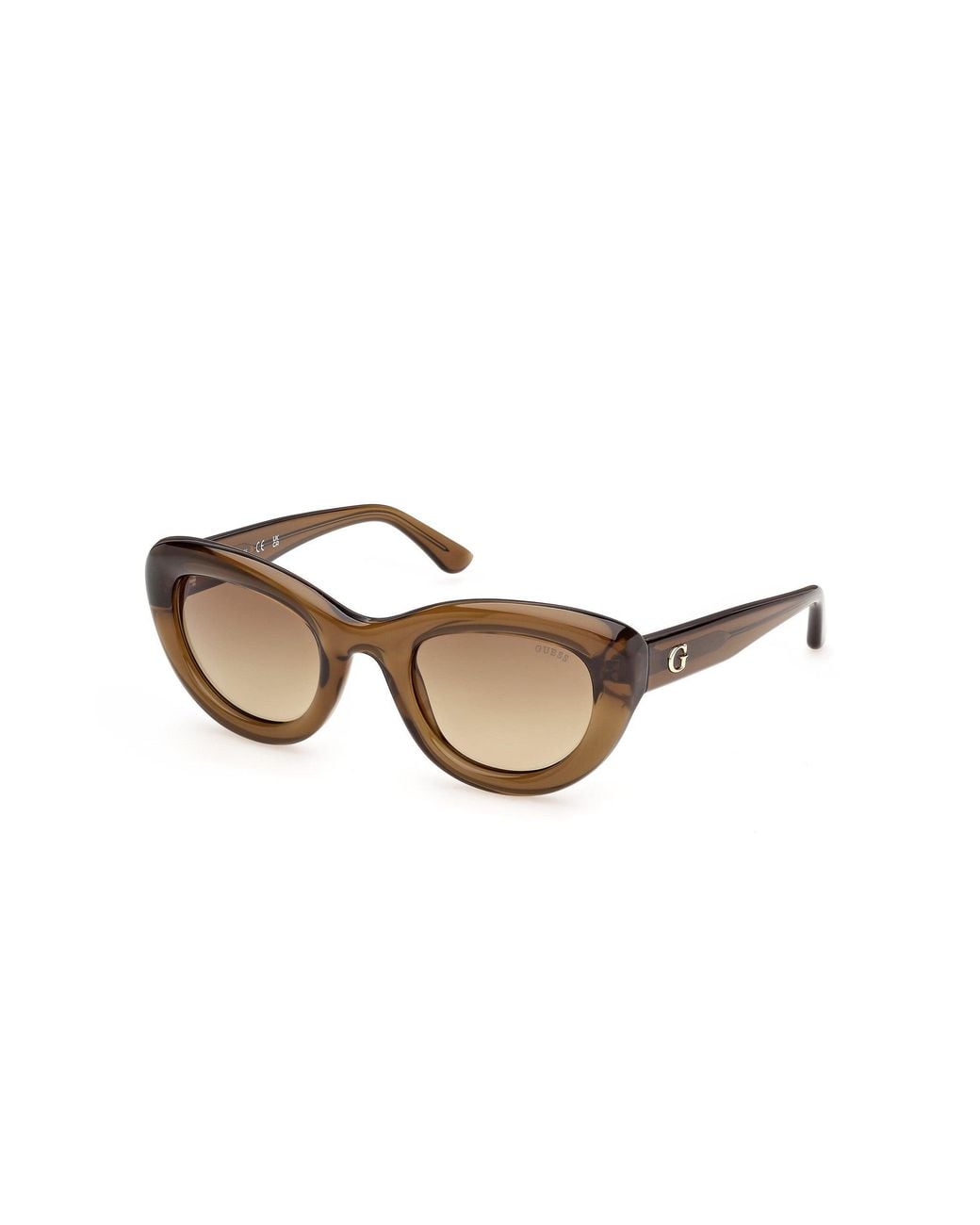 Guess Black Gu00352 98F Sunglasses Injected Cat Eye Normal
