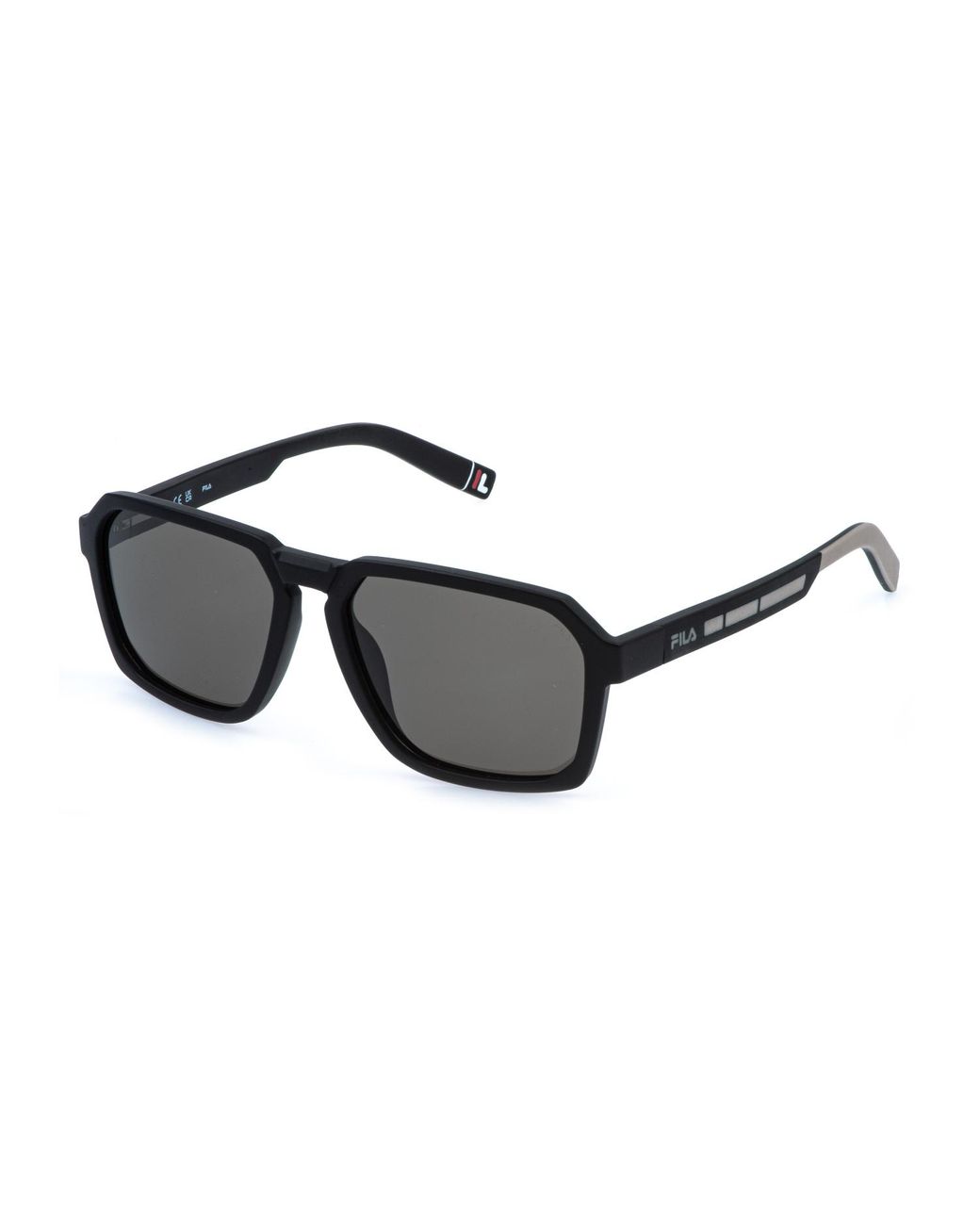 Fila Black Sfib26 U28Z Sunglasses Injected Smoke Squared for men