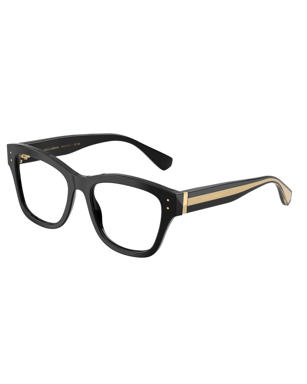 Dolce & Gabbana Black Dg3449 501 Optical Frames Acetate Transparent Squared Normal