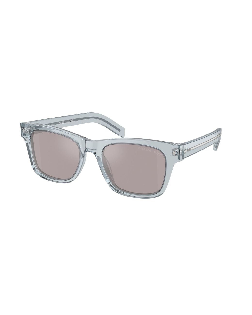 Prada Black Pr A17S 19T80F Sunglasses Acetate Squared Polarized Mirror for men