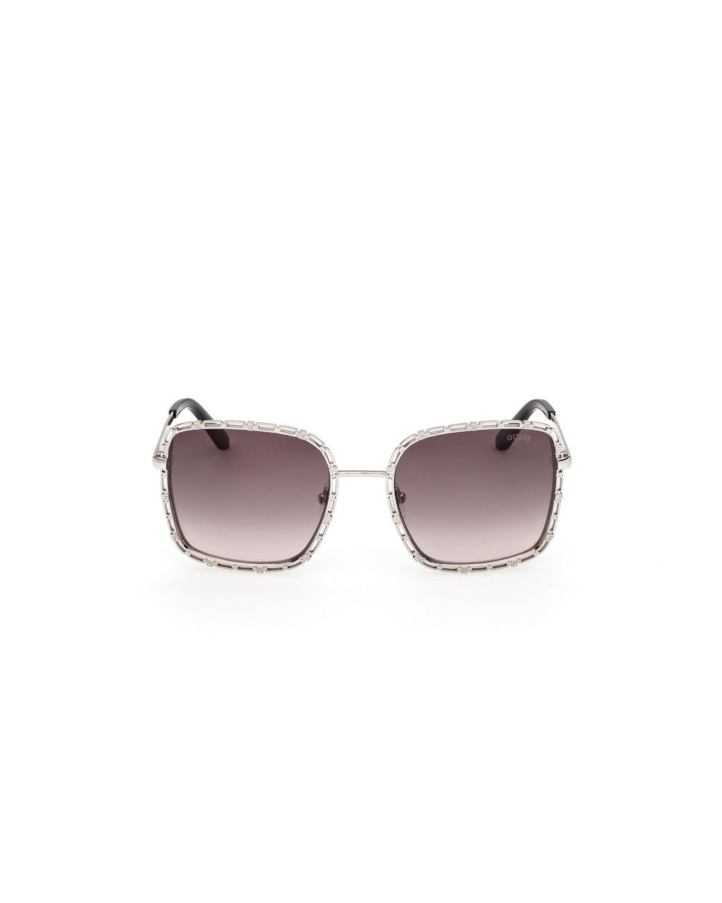 Guess Black Gu00296 10B Sunglasses Metal Smoke Squared Normal