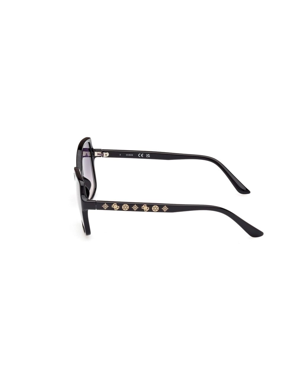 Guess Black Gu00100 01B Sunglasses Injected Smoke Squared Normal Shaded