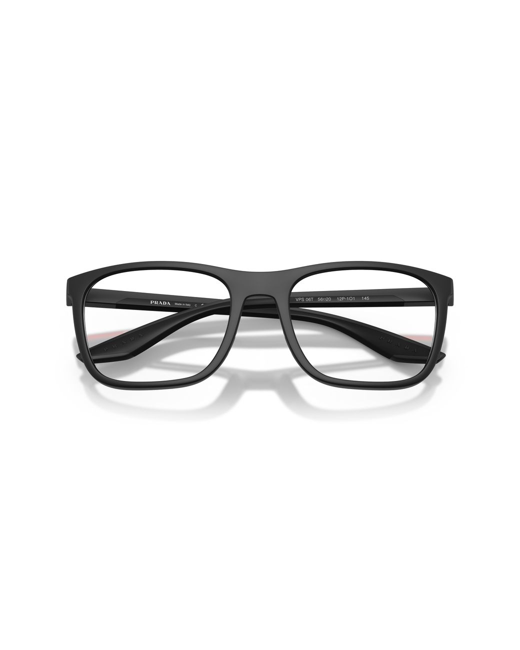 Prada Linea Rossa Black Ps 06Tv 12P1O1 Optical Frames Injected Transparent Geometric Normal for men