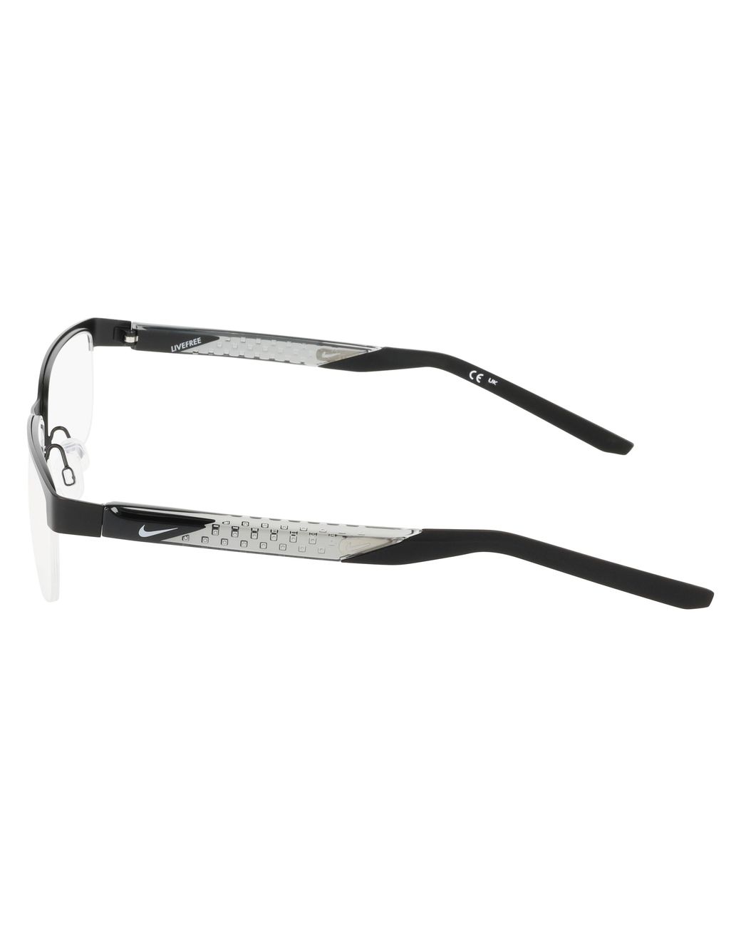 Nike Black 8184 001 Optical Frames Metal Squared Normal for men