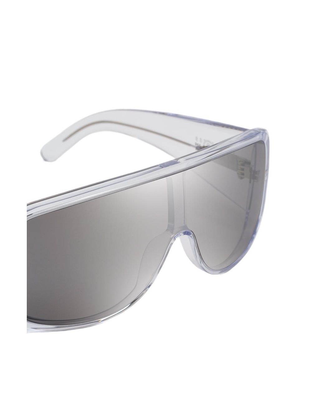 MM6 by Maison Margiela Black P55 Margiela Mm6 Mask Occhiali Da Sole Acetato Argento Maschera Specchiato