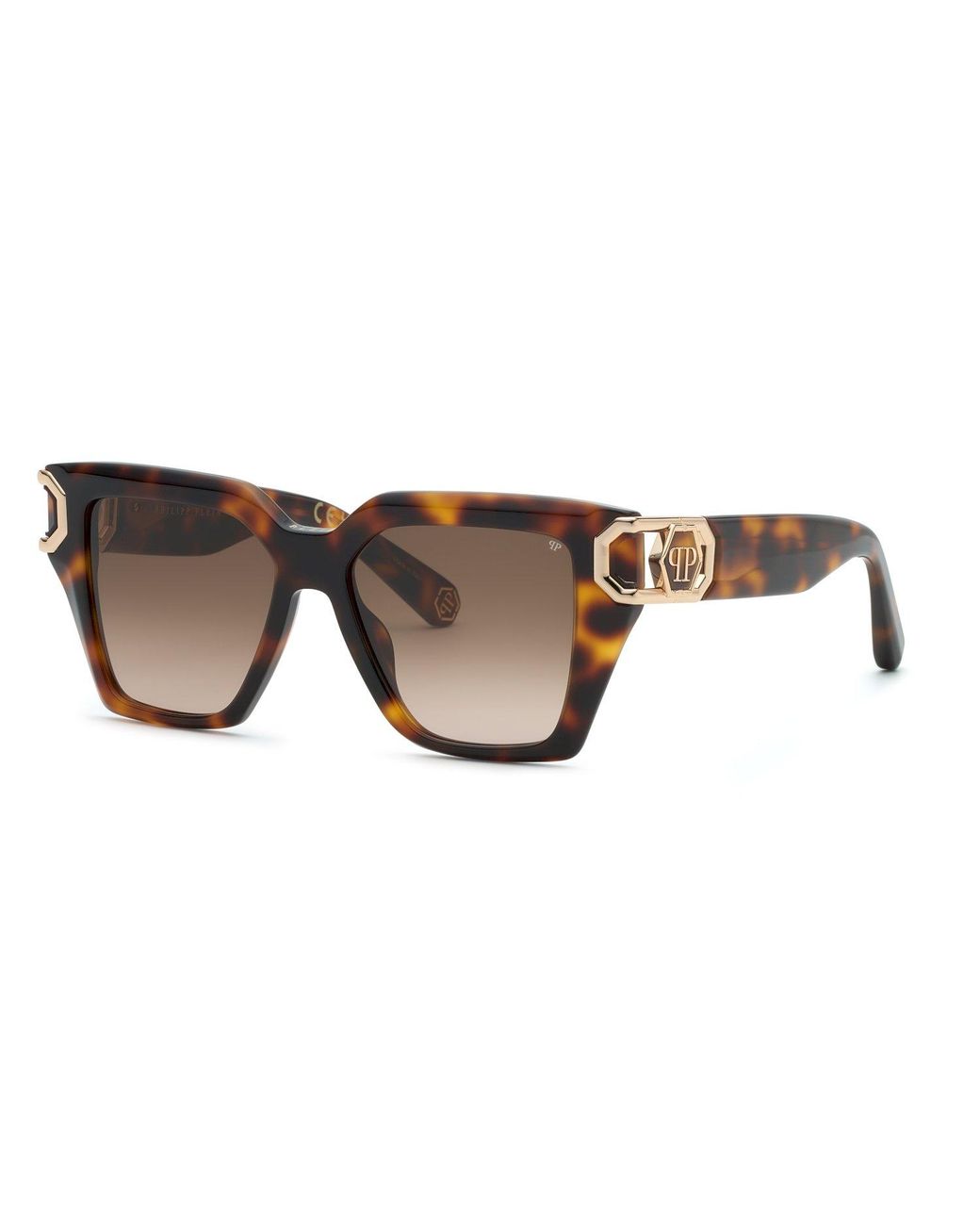 Philipp Plein Black Spp213M Plein Hera 752 Sunglasses Acetate Squared Normal Nuanced