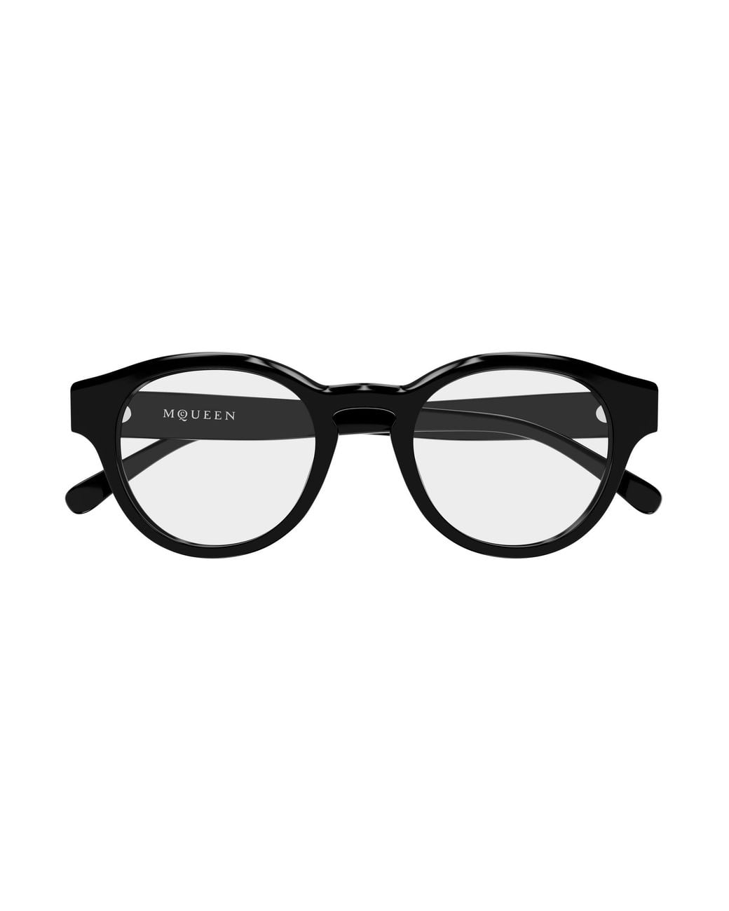 McQueen Black Am0581O 001 Montature Da Vista Acetato Trasparente Rotonda