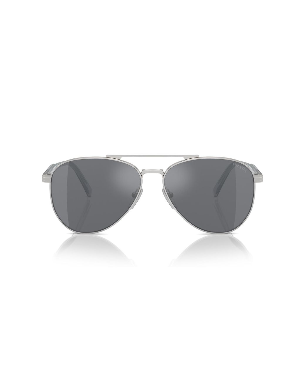 Prada Black Pr A58S 1Bc175 Sunglasses Steel Pilot Normal Flash for men