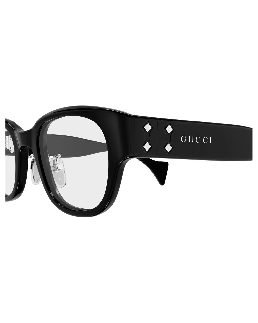 Gucci Black Gg2001Oj 001 Optical Frames Acetate Transparent Round for men