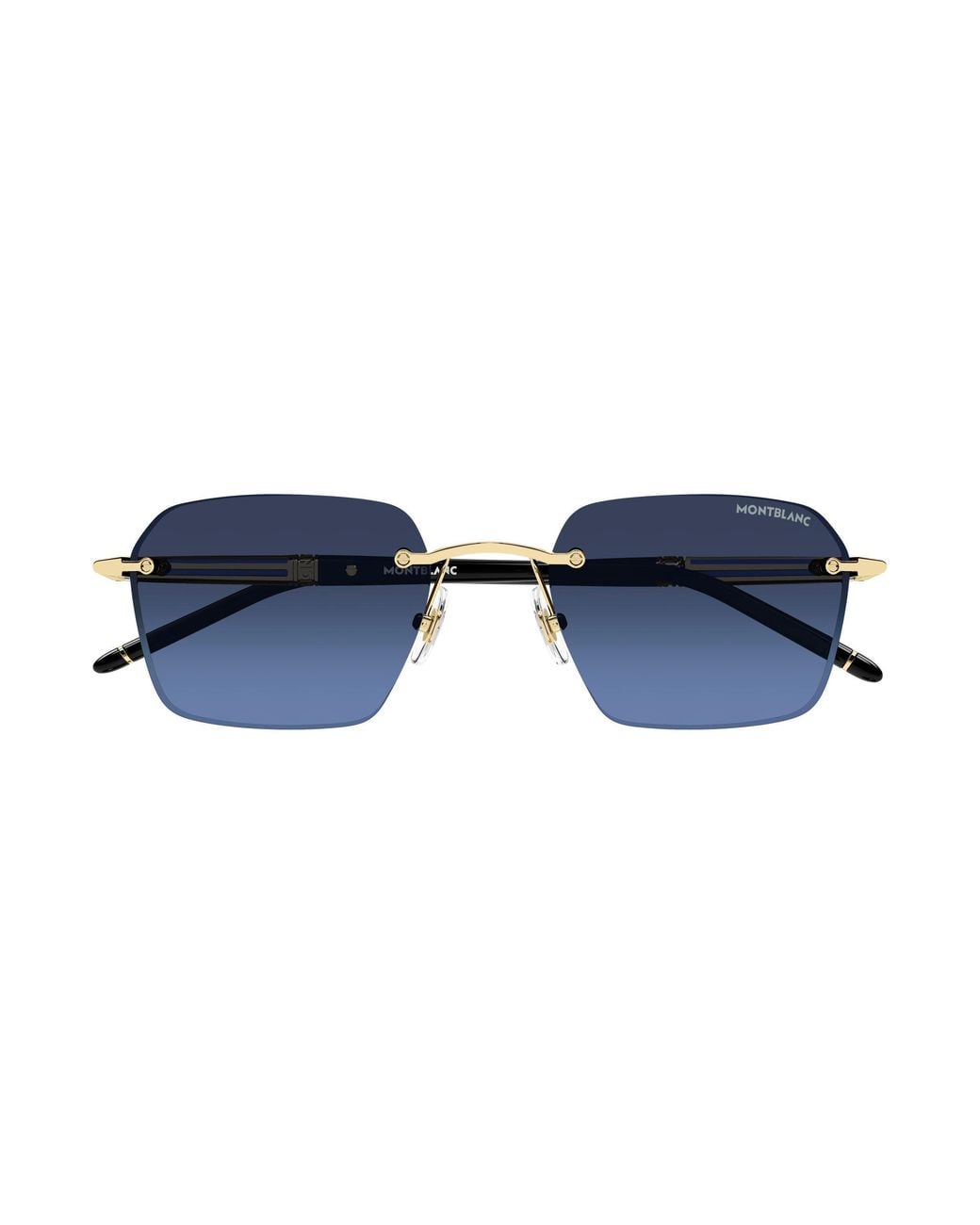 Montblanc Black Mb0526S 003 Sunglasses Metal Squared Nuanced for men