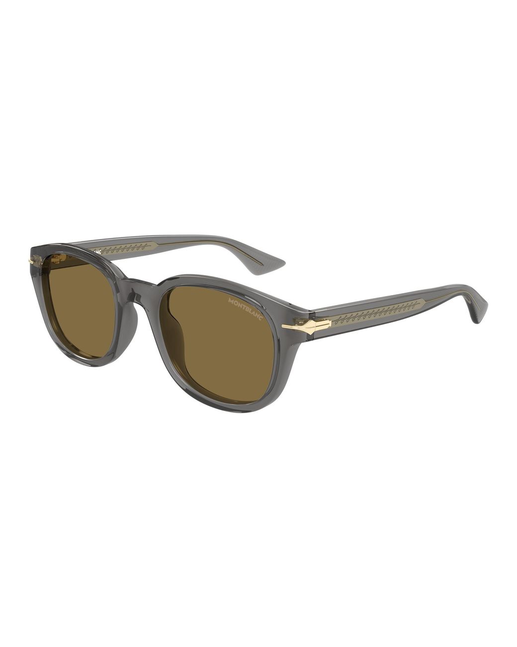 Montblanc Black Mb0435S 003 Sunglasses Acetate Round for men