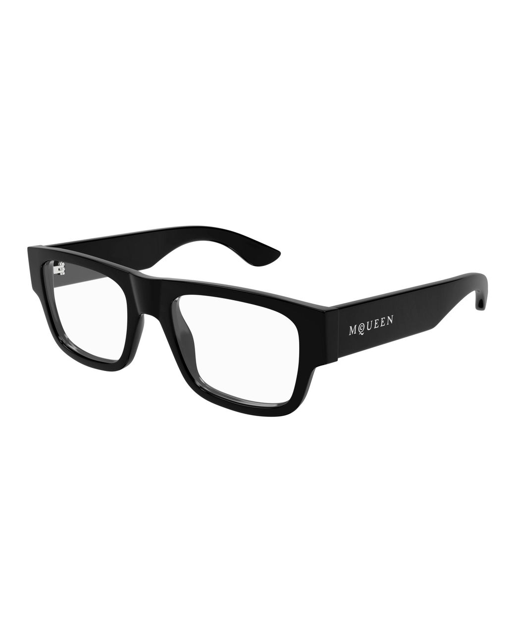 McQueen Black Am0511O 001 Optical Frames Acetate Transparent Squared for men