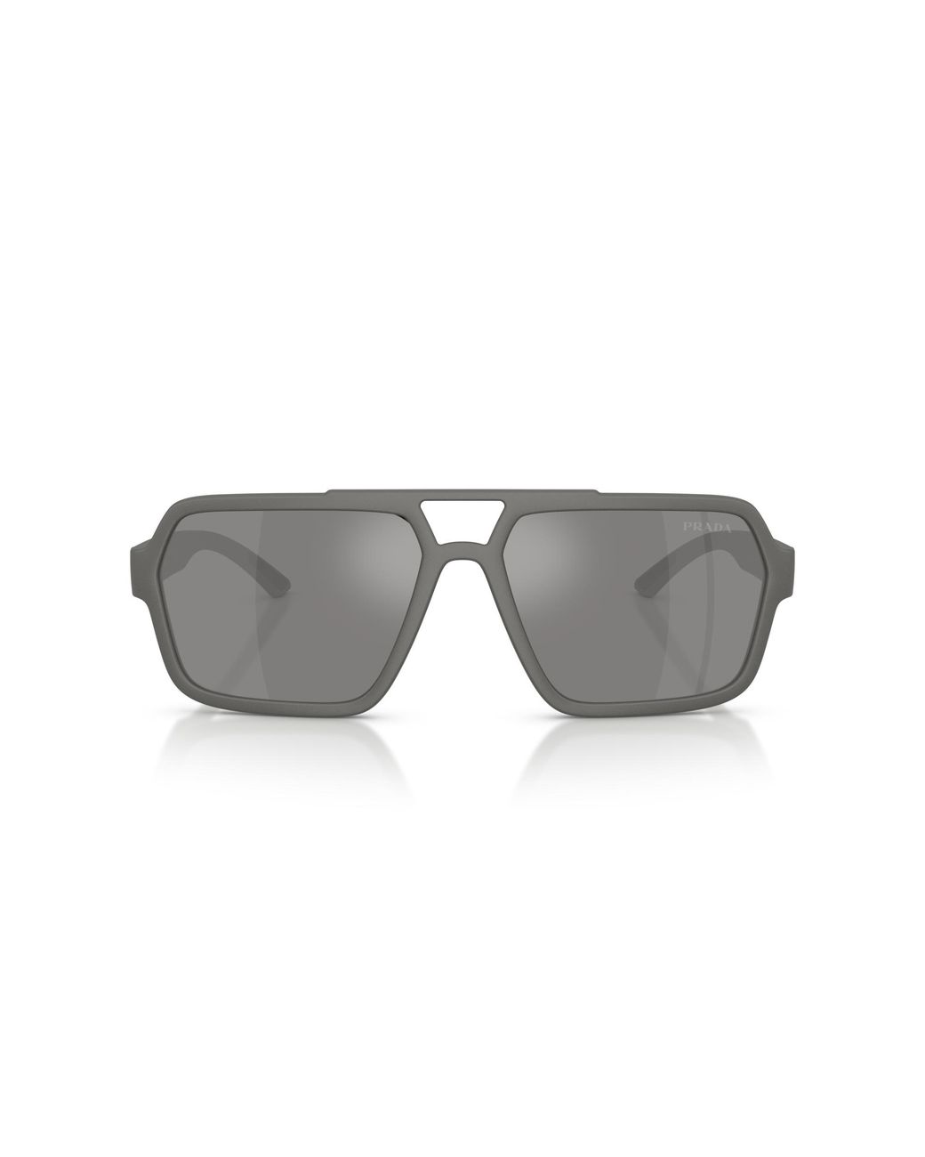 Prada Linea Rossa Black Ps A06S 16X7W1 Sunglasses Injected Pilot Mirrored for men