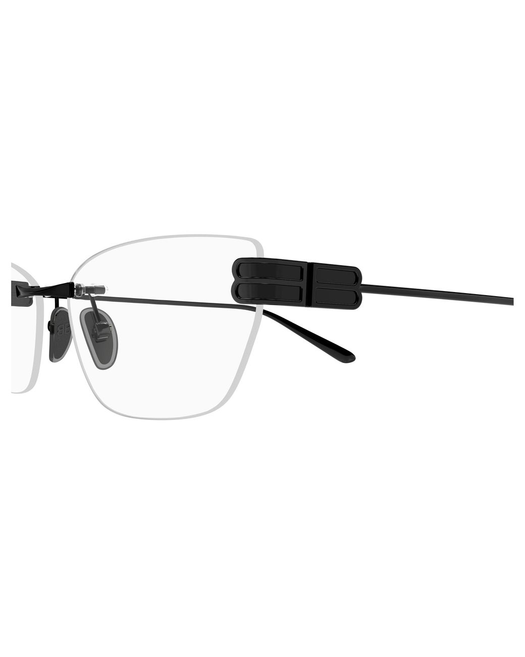 Balenciaga Black Bb0490O 002 Optical Frames Metal Transparent Squared