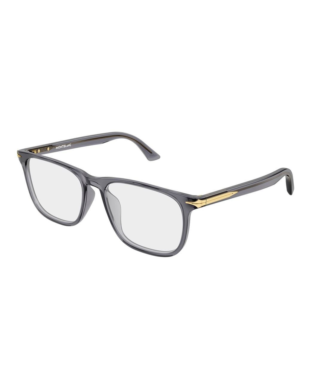 Montblanc Black Mb0520Ol 010 Optical Frames Acetate Transparent Squared for men