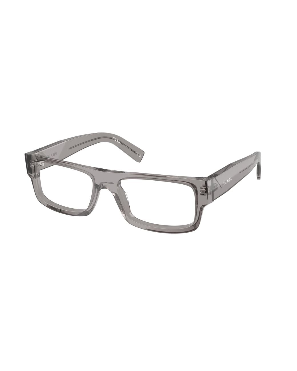 Prada Black Pr D06V 16Z1O1 Optical Frames Acetate Transparent Squared Normal for men