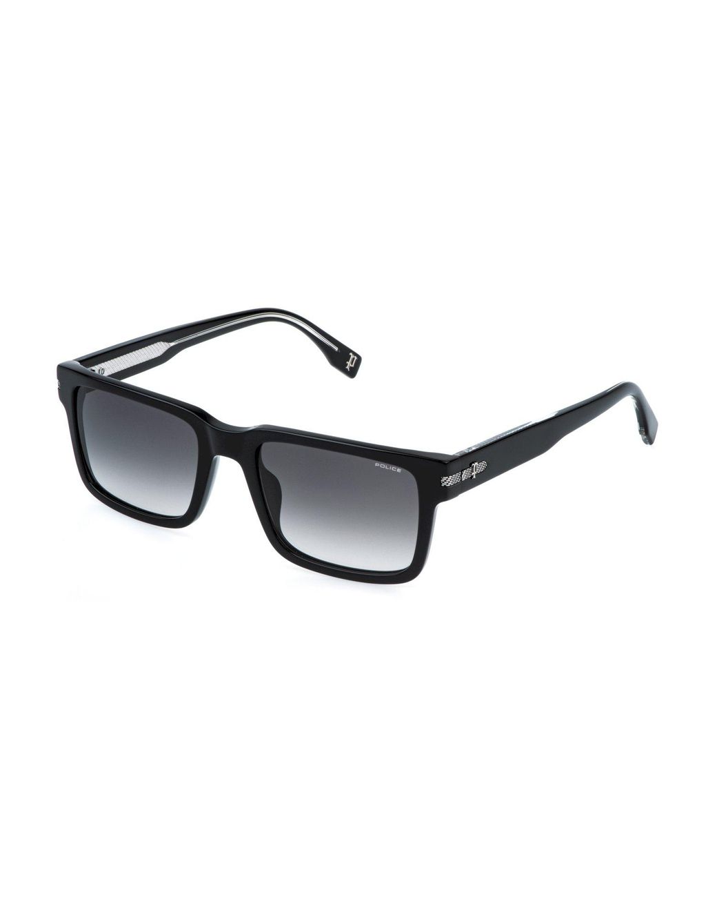Police Black Splr75 Grind 2 700 Sunglasses Acetate Smoke Squared Normal Nuanced for men
