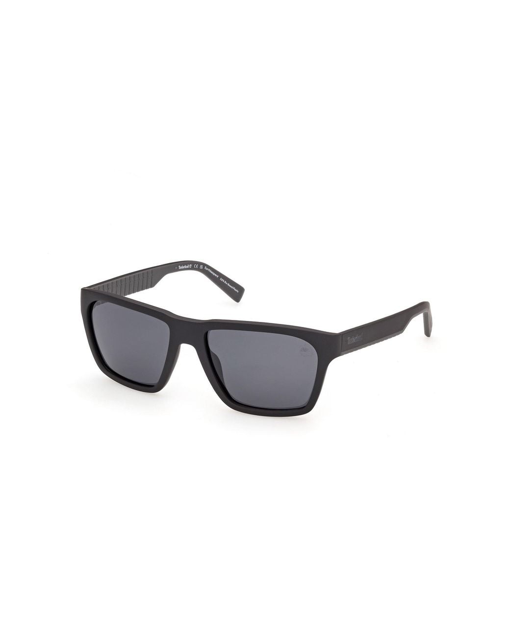 Timberland Black Tb00095 02D Sunglasses Injected Smoke Squared Polarized for men