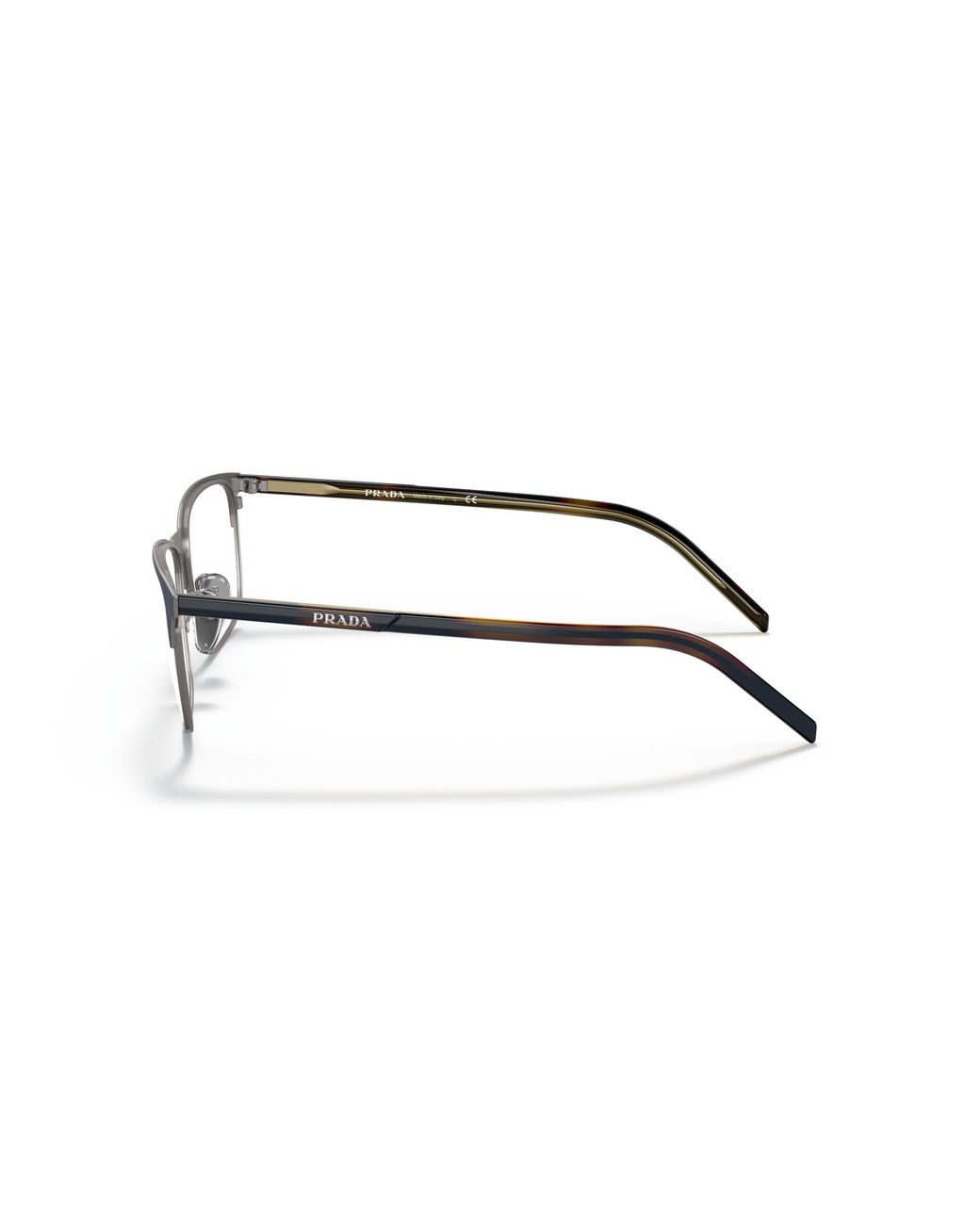 Prada Black Pr 66Yv 02N1O1 Optical Frames Metal Squared for men
