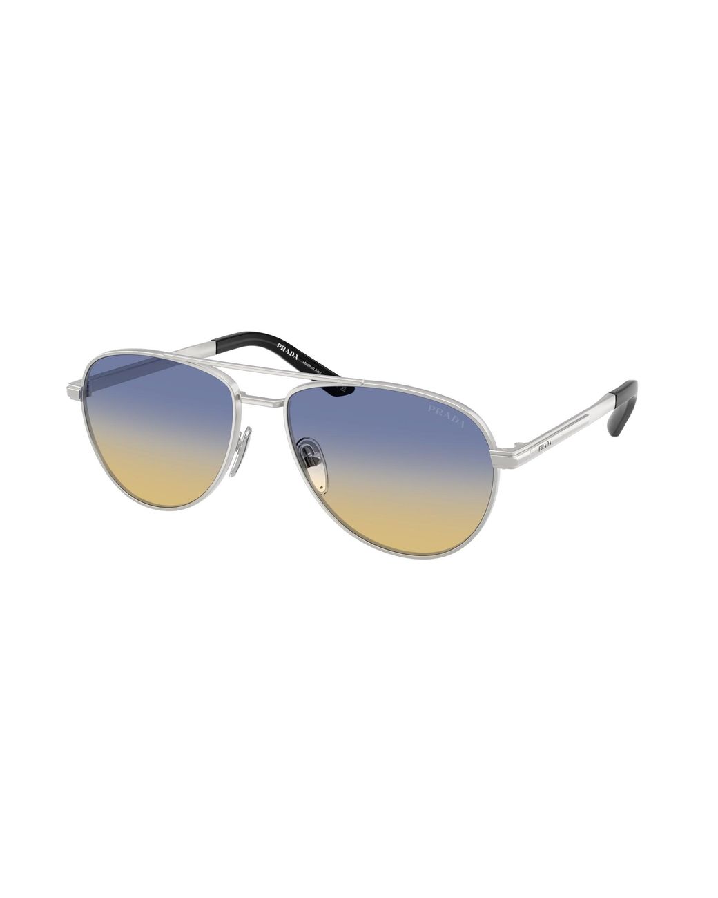 Prada Black Pr A54S 27506Z Sunglasses Metal Pilot Normal for men