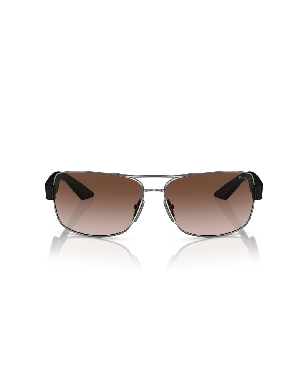 Prada Linea Rossa Black Ps 50Zs 5Av02P Sunglasses Metal Pillow Normal Shaded for men