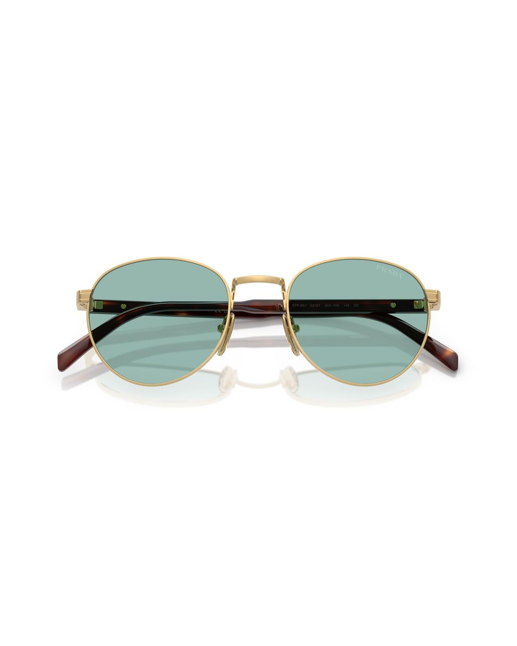 Prada Black Pr B51S 5Ak40K Sunglasses Metal Round Normal for men