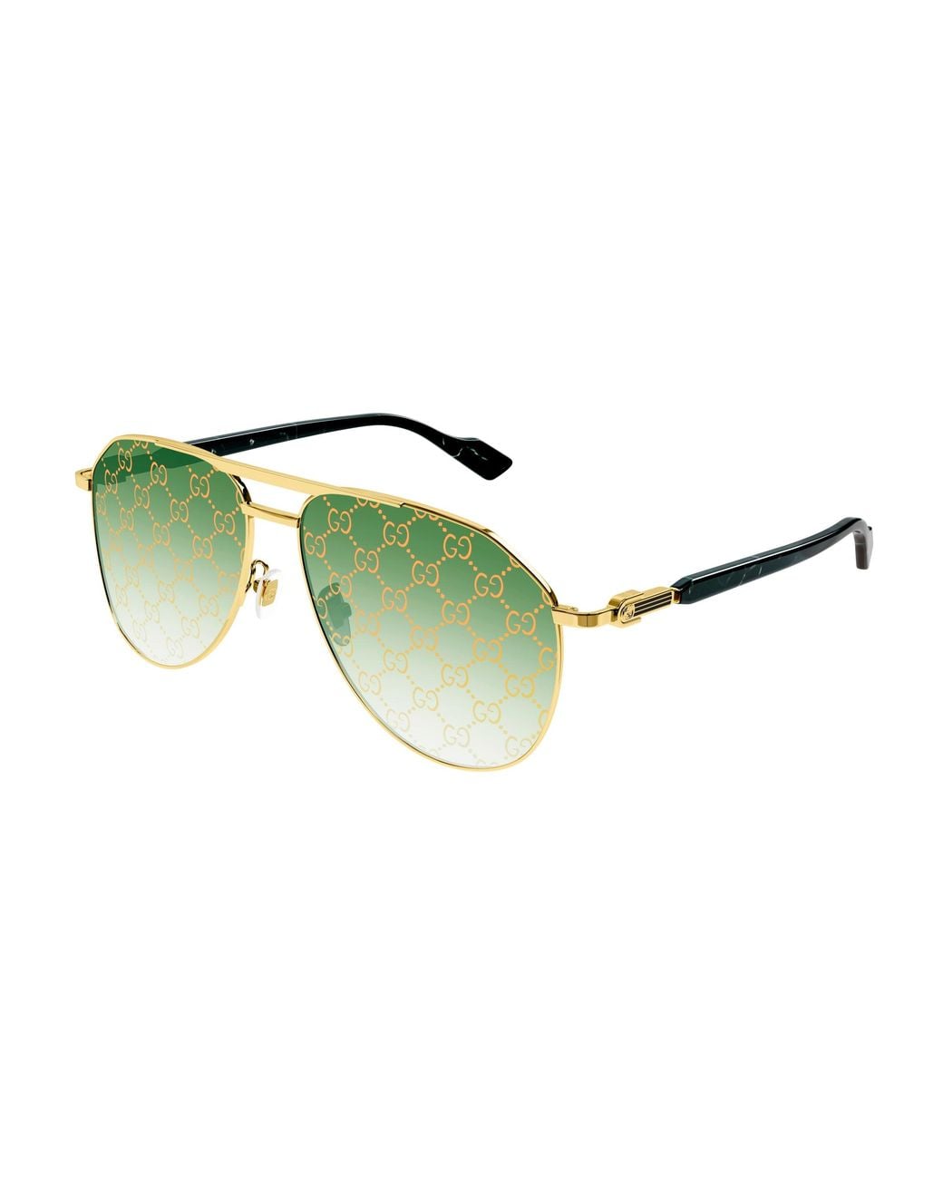 Gucci Black Gg1220S 004 Sunglasses Metal Pilot Decoration Mirror for men