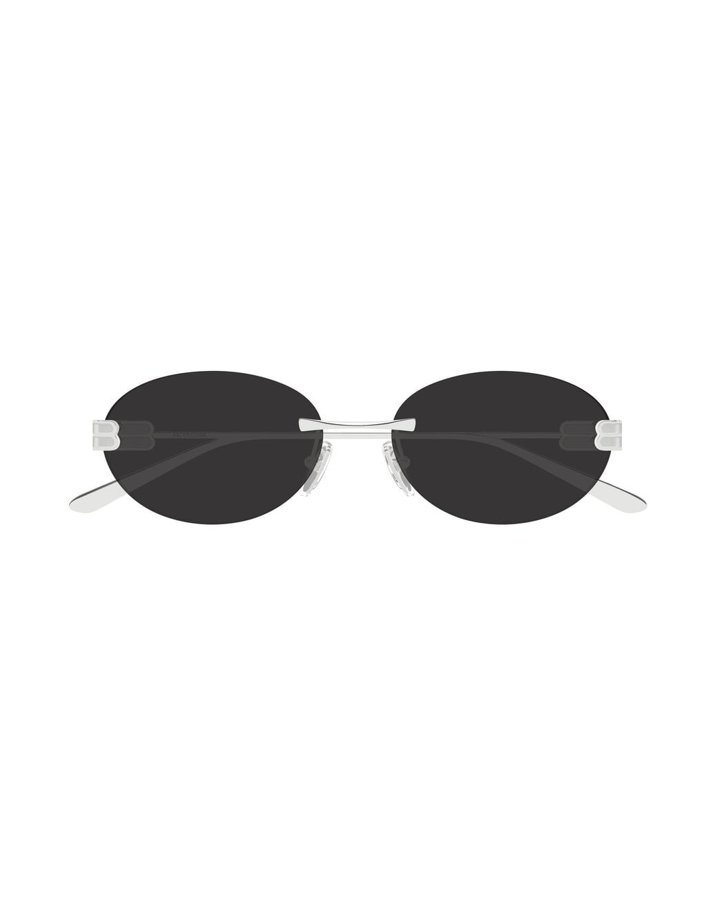 Balenciaga Black Bb0541Sa 001 Occhiali Da Sole Metallo Grigio Rotonda