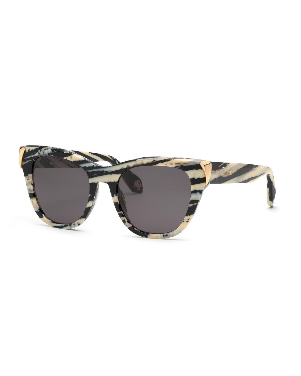 Roberto Cavalli Black Src095M 0Ahh Sunglasses Acetate Smoke Butterfly Normal
