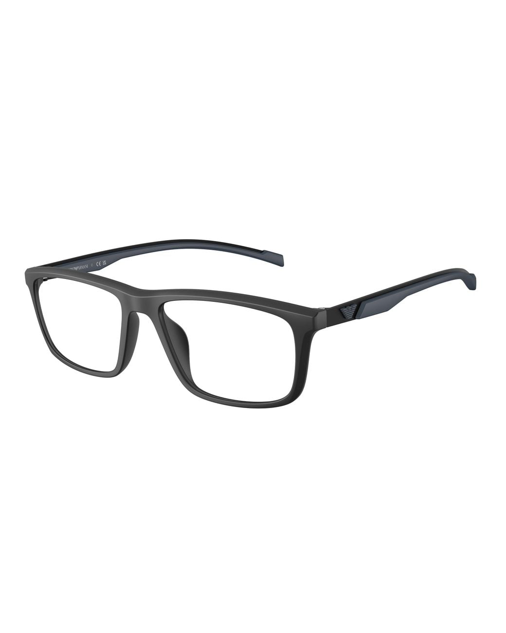 Emporio Armani Black Ea3286U 5001 Optical Frames Injected Transparent Squared Normal for men